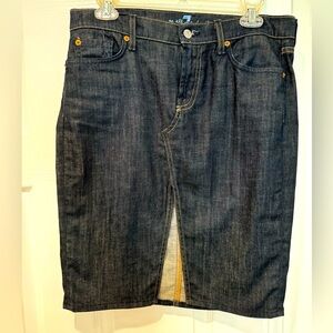 Denim Skirt w front  - 7 For All Mankind sz 29- med wash -
